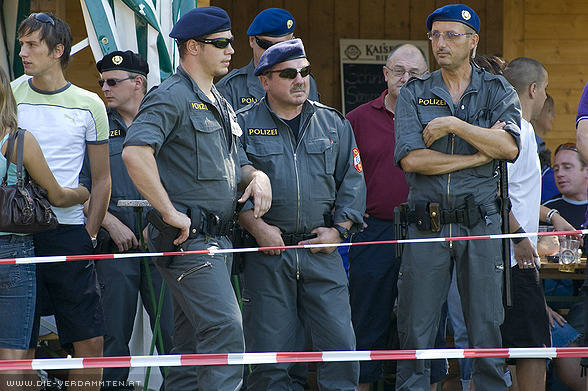 Teil des Polizeiaufgebots
